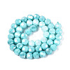 Anti-Tarnish Electroplate Glass Beads Strands EGLA-ZX010-8mm-10-4