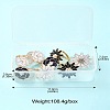 8Pcs 4 Styles Carnation & Daisy Golden Alloy Enamel Scarf Buckle Ring AJEW-CJ0001-33-9