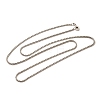 2mm Rack Plating Brass Box Chain Necklaces for Women Men MAK-L044-60P-1