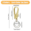 HOBBIESAY 3Pcs 3 Colors Alloy Heavy Duty Keychains with 2 Detachable Key Rings FIND-HY0002-93-2
