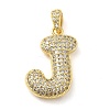 Brass Micro Pave Cubic Zirconia Pendants KK-E061-03G-10-1