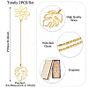Brass Flower & Leaf Charms Bookmarks AJEW-TAC00029-4