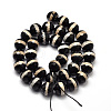 Tibetan Style Striped Pattern dZi Beads Strands TDZI-O005-10F-10mm-2