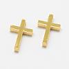 Brass Tiny Cross Charms KK-F718-08G-2