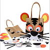 DIY Rectangle with Tiger Pattern Kraft Paper Bag Making Set DIY-F079-07-1