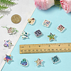 30Pcs Rainbow Iridescent Printed Opaque Acrylic Beads OACR-FS0002-58B-02-5