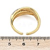 Brass Micro Pave Cubic Zirconia Open Cuff Ring for Women RJEW-F177-03GP-07-5