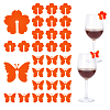 HOBBIESAY 2 Bags Flower & Butterfly Acrylic Wine Glass Charms OACR-HY0001-23A-1