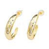 Cubic Zirconia Moon and Star Half Hoop Earrings EJEW-N011-70-2