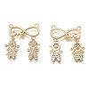 Brass Micro Pave Clear Cubic Zirconia Links Connectors ZIRC-C020-28G-2