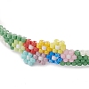 Flower Glass Seed Beads Beaded Bracelets BJEW-JB10706-3