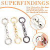 SUPERFINDINGS 6Pcs 3 Colors Zinc Alloy Bag Extender Cable Chains FIND-FH0003-59-4