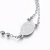 Tarnish Resistant 201 Stainless Steel Charm Bracelets LS-BJEW-P258-15P-2