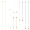 DICOSMETIC 12Pcs 6 Style Brass & 304 Stainless Steel Cable Chains Extender FIND-DC0001-89-1