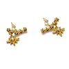Brass Micro Pave Clear Cubic Zirconia Stud Earrings EJEW-H123-05G-1
