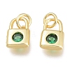 Brass Micro Pave Cubic Zirconia Charms KK-M206-32G-01-1