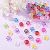 100Pcs UV Plating Transparent Acrylic European Beads TACR-TA0001-93C-5