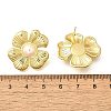 Flower Brass Stud Earrings EJEW-F358-03B-G-5