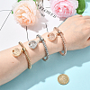 3Pcs 3 Colors Zinc Alloy Charm Bracelets BJEW-SC0001-56-5