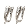 Rack Plating Brass Micro Pave Cubic Zirconia Hoop Earring Findings EJEW-H143-04P-1