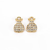 Brass Micro Pave Clear Cubic Zirconia Charms KK-S356-465-NF-1
