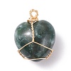 Natural Moss Agate Pendants PALLOY-JF01081-04-2