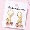 Brass Micro Pave Clear Cubic Zirconia Stud Earrings EJEW-P303-06G-3