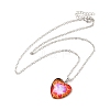 Glass Heart with Cloud Pendant Necklace NJEW-H165-01B-1
