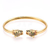 Brass Micro Pave Cubic Zirconia Cuff Bangles BJEW-T018-06G-NF-1