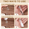 4Pcs Transparent Glass Empty Bottles with Alloy Feather and Paw Print Charms AJEW-DR00041-4