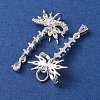 Brass Micro Pave Clear Cubic Zirconia Pendants CU-CBAEC99-17S-2