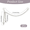 2Pcs Alloy Curb Chain & Heart Boot Strap Chains FIND-CP0003-35-2
