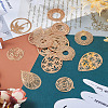 24Pcs 6 Style Rack Plating Brass Filigree Pendants KKC-TA0001-01-6