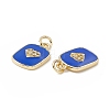 Brass Micro Pave Cubic Zirconia Charms KK-E068-VB442-1-3