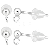 Beebeecraft 5 Pairs 925 Sterling Silver Round Ball Stud Earring Findings STER-BBC0006-26B-1