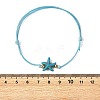 2Pcs 2 Colors Ocean Dyed Synthetic Turquoise Starfish Beaded Adjustable Waxed Polyester Cord Bracelets for Women BJEW-JB14242-5