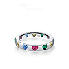 925 Sterling Silver Micro Pave Colorful Cubic Zirconia Finger Rings FS-WGC9F63-16-1
