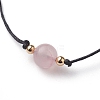 Natural Rose Quartz Beaded Necklaces NJEW-JN03099-03-2