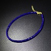 Glass Faceted Rondelle Beaded Choker Necklaces with Zinc Alloy End Chains BU2410-6-1