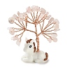Natural Rose Quartz Chips Tree of Life Decorations DJEW-A017-01M-1