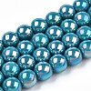 Electroplate Opaque Glass Beads Strands GLAA-T032-P6mm-AB13-1