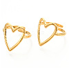 Ion Plating(IP) 304 Stainless Steel Heart Cuff Ring X-RJEW-N038-123LG-2