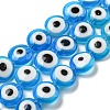 Handmade Evil Eyes Lampwork Beads Strands LAMP-H001-11A-02-1