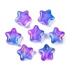 Transparent Spray Painted Frosted Glass Beads X2-GLAA-NH0003-01F-1
