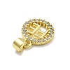 Rack Plating Brass Micro Pave Cubic Zirconia Pendants KK-D359-31G-2