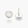 Non-Tarnish Eco-Friendly 316 Surgical Stainless Steel Stud Earring Settings X-STAS-F181-01P-8mm-2