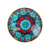 Geometric Flower Photo Glass Half Round/Dome Cabochons X-GGLA-N004-12mm-G31-1