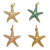 Brass Enamel Pendants KK-B029-03G-1