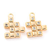 Brass Micro Pave Cubic Zirconia Charms KK-E090-36G-1