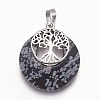 Natural Snowflake Obsidian Pendants G-F573-C09-2